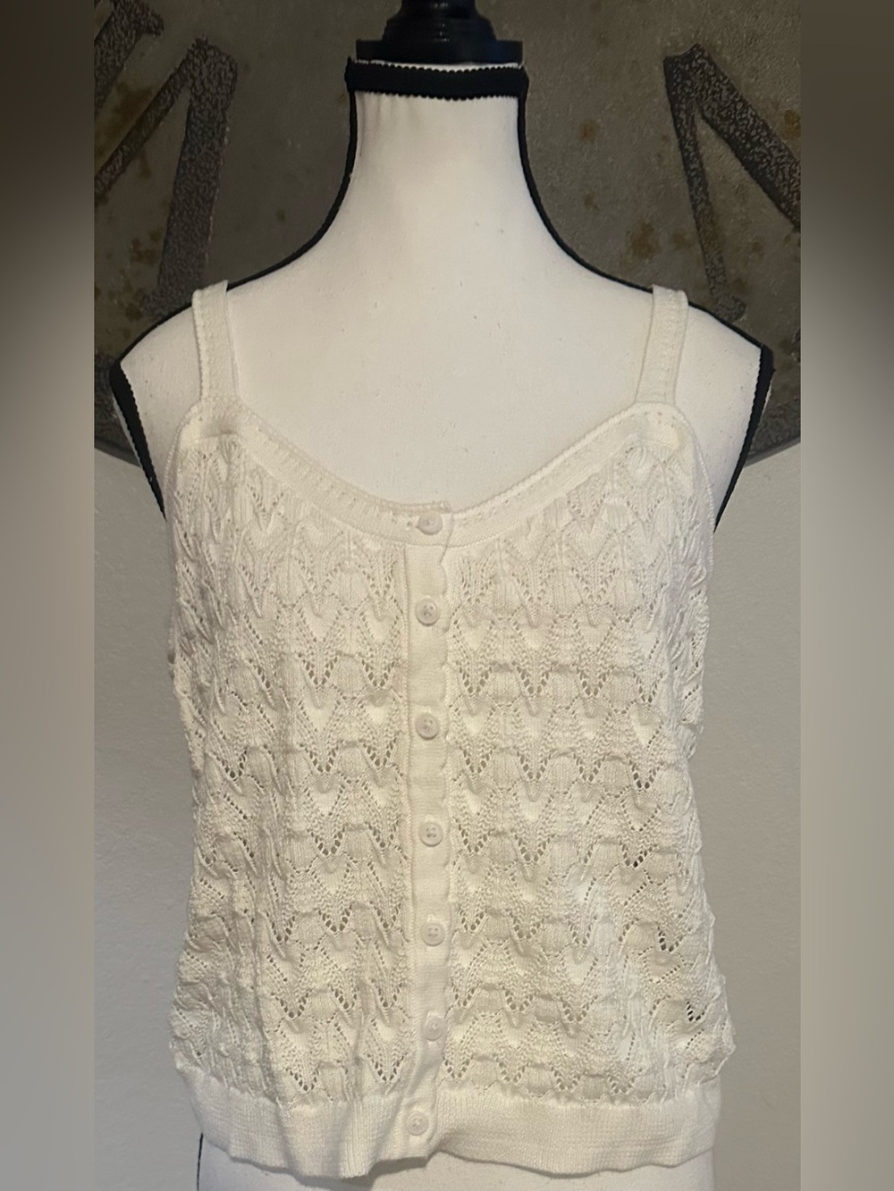Universal Thread Cream Knit Button-Front